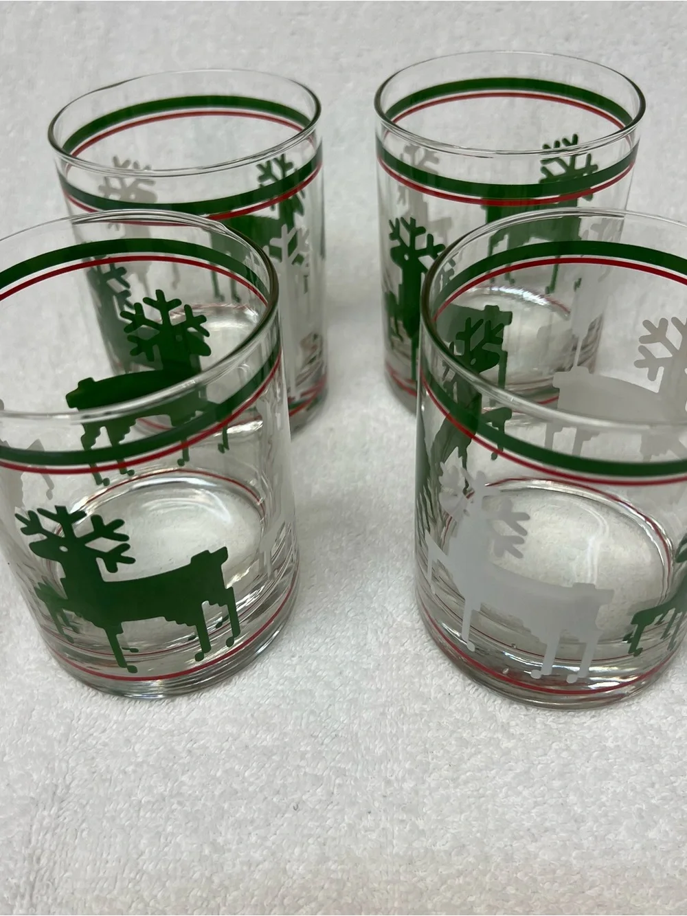 Georges Briard 14oz Glass Drinkware Vintage Barware Christmas Reindeer NIB
